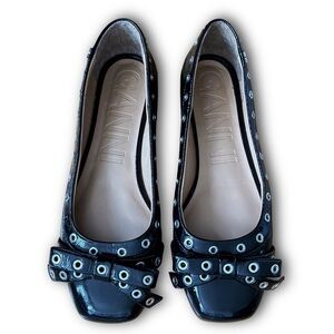 Ganni Black Studded Flats